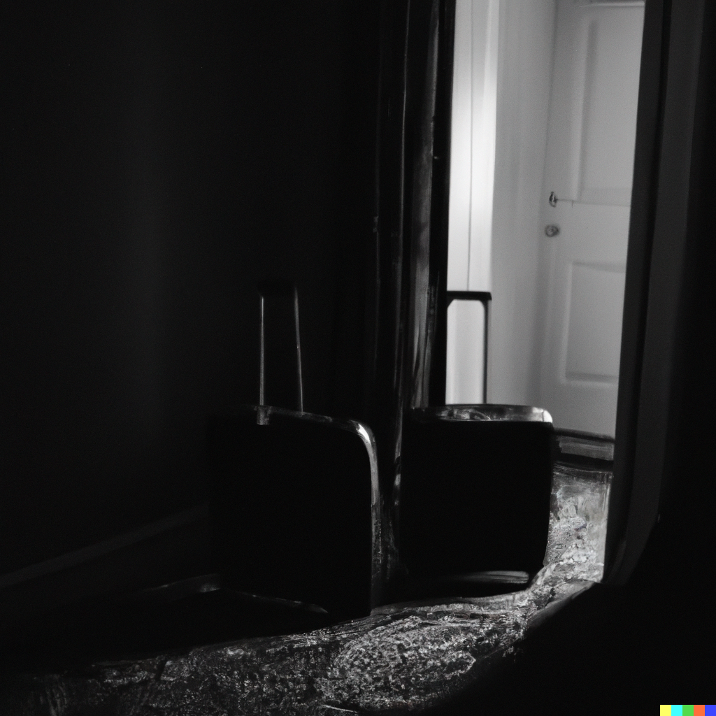 Suitcases abandoned by the door